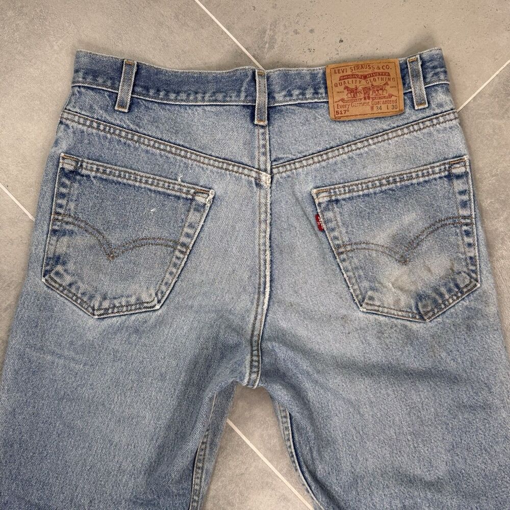 VTG Levi's 517 Men's 34x30 Y2K Bootcut Jeans 2001 Made in USA Light Wash